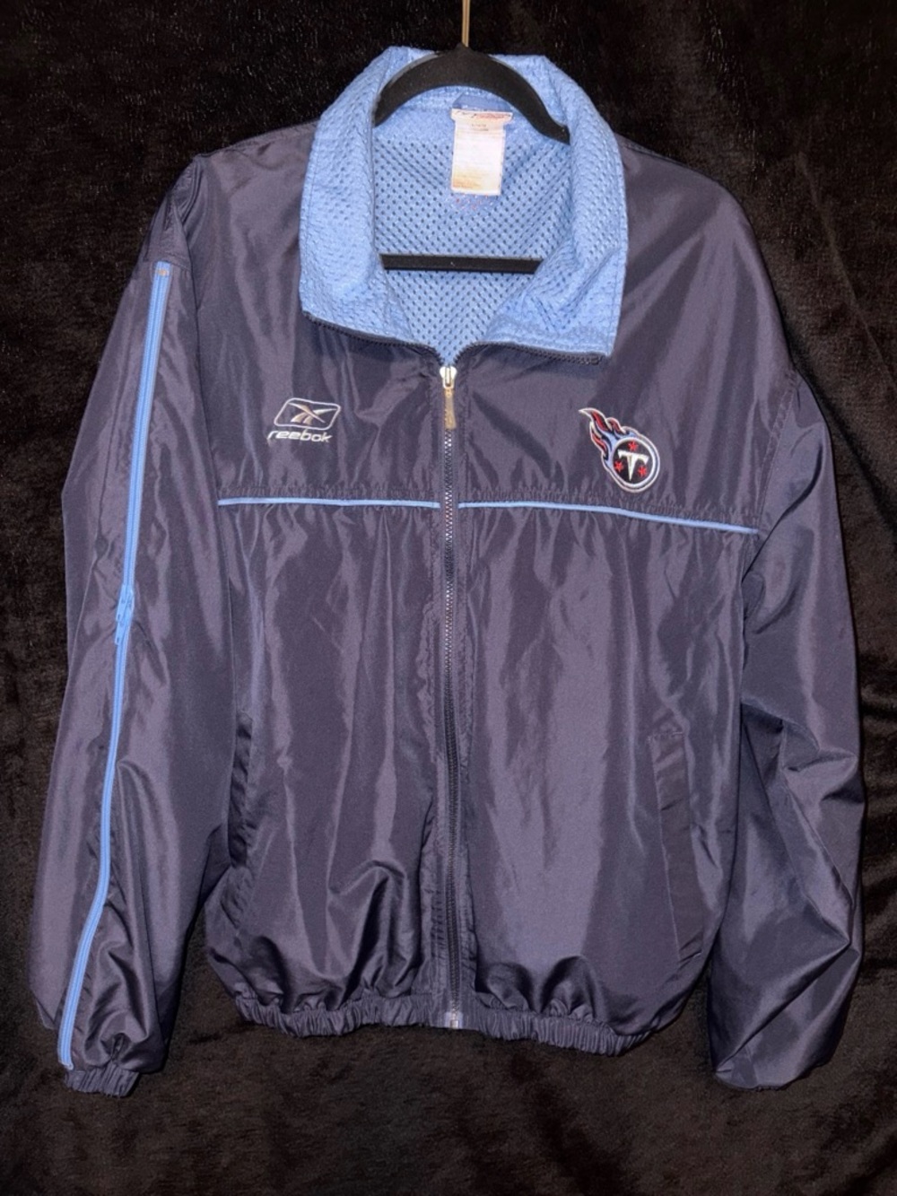 Reebok NFL Tennessee Titans Windbreaker Track Jacket Tag L (Fits XL)  EUC Y2K
